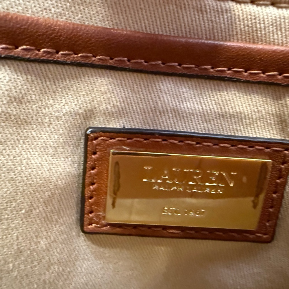 Ralph Lauren Navy and Brown Canvas Tote - Picture 6 of 6
